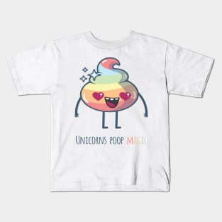 Unicorns Poop Magic (Dark) Kids T-Shirt